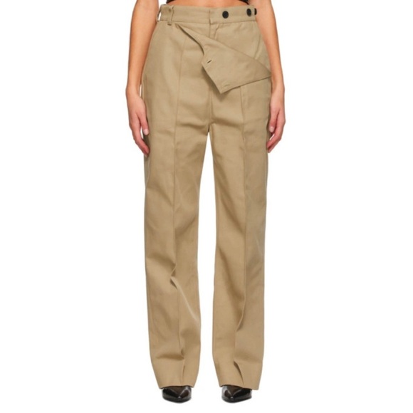 MARKOO Flap Over Trouser Pant Tan Size 28 - Picture 2 of 6
